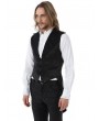 Pentagramme Black Retro Gothic Noble Jacquard Swallow Tail Vest For Men