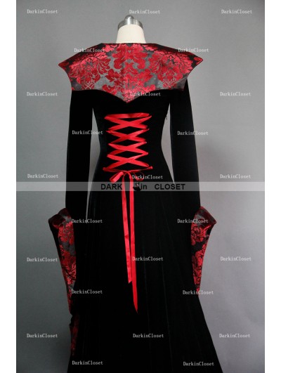 Black and Red Gothic Medieval Vampire Dress - DarkinCloset.com Black and Red Gothic Medieval Vampire Dress - DarkinCloset.com