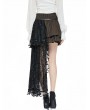 Pentagramme Brown Steampunk Striped Lace Asymmetrical Skirt