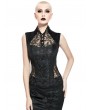 Pentagramme Black Sexy Gothic Lace Sleeveless Top for Women