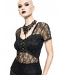 Pentagramme Black Gothic Sexy Lace Short Sleeve Shirt for Women