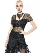 Pentagramme Black Gothic Sexy Lace Short Sleeve Shirt for Women