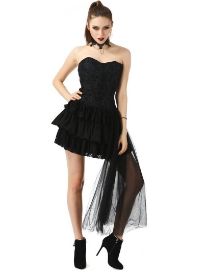 Pentagramme Black Gothic Strapless Corset Style Short Party Dress