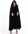 Pentagramme Black and Purple Long Gothic Velvet Hooded Long Cape For Women