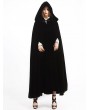 Pentagramme Black Long Gothic Velvet Hooded Long Cape For Women