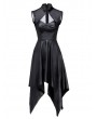 Pentagramme Black Gothic Sexy Faux Leather Irregular Dress