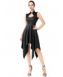 Pentagramme Black Gothic Sexy Faux Leather Irregular Dress