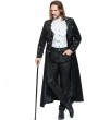 Pentagramme Black Retro Gothic Long Velvet Coat for Men