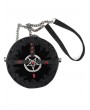 Devil Fashion Black Gothic Lace Pentagram Round Chain Shoulder Bag