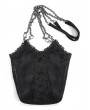 Devil Fashion Black Romantic Gothic Lace Double Chain Shoulder Bag