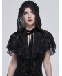 Devil Fashion Black Retro Gothic Short Hooded Cape for Women