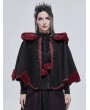 Devil Fashion Black and Red Retro Gothic Short Hooded Cloak for Women