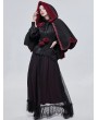 Devil Fashion Black and Red Retro Gothic Short Hooded Cloak for Women