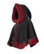 Devil Fashion Black and Red Retro Gothic Short Hooded Cloak for Women