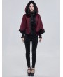 Devil Fashion Black and Red Retro Gothic Short Hooded Cloak for Women