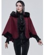 Devil Fashion Black and Red Retro Gothic Short Hooded Cloak for Women