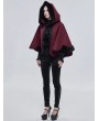 Devil Fashion Black and Red Retro Gothic Short Hooded Cloak for Women
