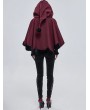 Devil Fashion Black and Red Retro Gothic Short Hooded Cloak for Women