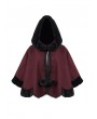 Devil Fashion Black and Red Retro Gothic Short Hooded Cloak for Women