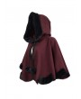 Devil Fashion Black and Red Retro Gothic Short Hooded Cloak for Women