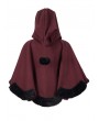 Devil Fashion Black and Red Retro Gothic Short Hooded Cloak for Women