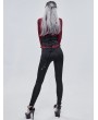Devil Fashion Black and Red Gothic Patterned Long Legging for Women