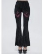 Devil Fashion Black and Red Gothic Striped Long Flared Pants for Women