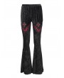 Devil Fashion Black and Red Gothic Striped Long Flared Pants for Women