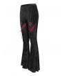 Devil Fashion Black and Red Gothic Striped Long Flared Pants for Women