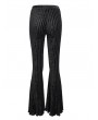 Devil Fashion Black and Red Gothic Striped Long Flared Pants for Women