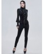 Devil Fashion Black Gothic Jacquard Long Slim Pants for Women