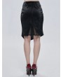 Devil Fashion Black Elegant Gothic Jacquard Irregular Short Skirt