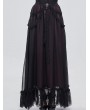 Devil Fashion Black and Red Vintage Gothic Long Prom Party Skirt