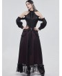 Devil Fashion Black and Red Vintage Gothic Long Prom Party Skirt