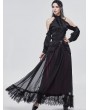 Devil Fashion Black and Red Vintage Gothic Long Prom Party Skirt