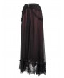 Devil Fashion Black and Red Vintage Gothic Long Prom Party Skirt