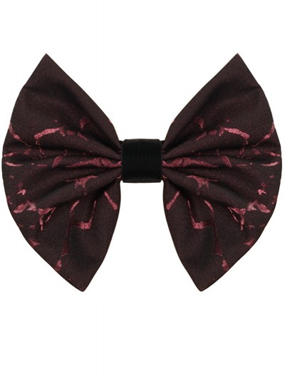 Devil Fashion Red Gothic Retro Jacquard Bowtie for Men