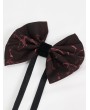 Devil Fashion Red Gothic Retro Jacquard Bowtie for Men