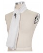 Devil Fashion White Gothic Vintage Jacquard Long Scarf for Men