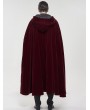 Devil Fashion Red Gothic Winter Warm Long Hooded Faux Fur Cloak for Men