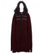 Devil Fashion Red Gothic Winter Warm Long Hooded Faux Fur Cloak for Men