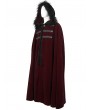 Devil Fashion Red Gothic Winter Warm Long Hooded Faux Fur Cloak for Men