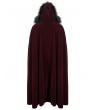 Devil Fashion Red Gothic Winter Warm Long Hooded Faux Fur Cloak for Men