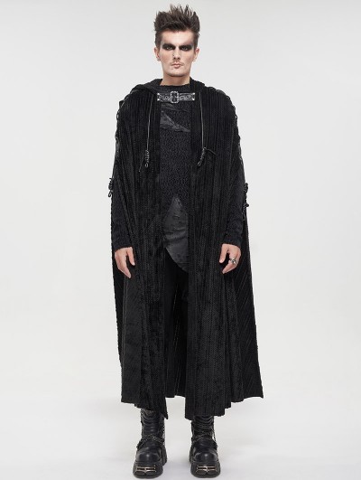 Devil Fashion Black Gothic Punk Long Hooded Cape for Men