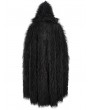 Devil Fashion Black Gothic Punk Winter Warm Faux Fur Long Hooded Cape for Men