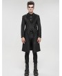 Devil Fashion Black Gothic Punk Mid-Length Coat for Men
