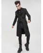 Devil Fashion Black Gothic Punk Mid-Length Coat for Men