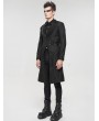 Devil Fashion Black Gothic Punk Mid-Length Coat for Men