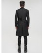 Devil Fashion Black Gothic Punk Mid-Length Coat for Men