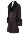 Devil Fashion Red Vintage Gothic Faux Fur Mid Length Winter Warm Coat for Men